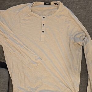 Theory Men's Off-White Long Sleeve Henley